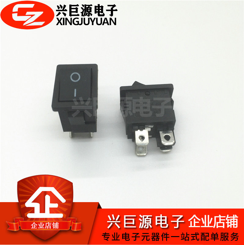 Rocker switch KCD1-104 black 4-foot 2-speed LCD TV switch power switch copper foot 4-foot switch