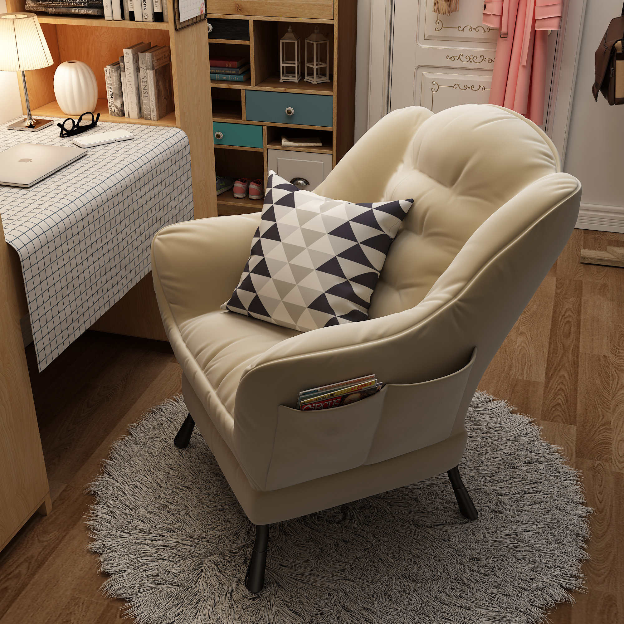 Sloth Sofa Chair Mesh Red Single Person Small Sofa Dorm Room Bedroom Balcony Casual Backrest Computer Chair Deck Chair Subhousehold