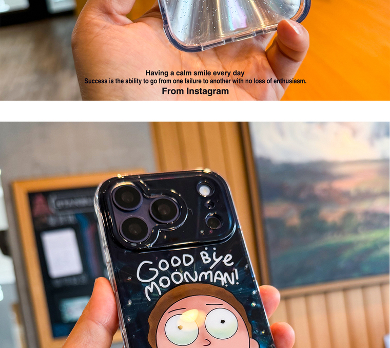 Rick and Morty Rainbow Transparent IMD iPhone Case