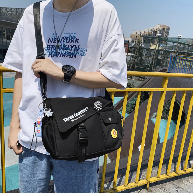 Messenger bag men's tide brand tooling shoulder bag Japanese ins backpack female all-match single shoulder bag student cross-body bag