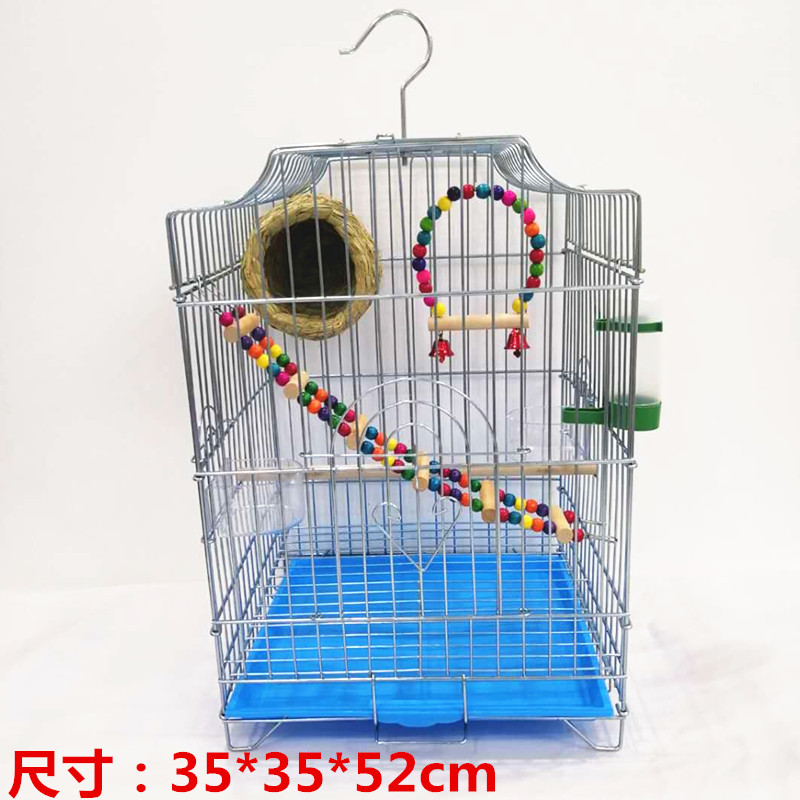 Octagon Cage Tiger Leather Parrot Cage Painting Brow of the Gothic Peony Peony Bird and Bird Birds Cage Big Bird Cage
