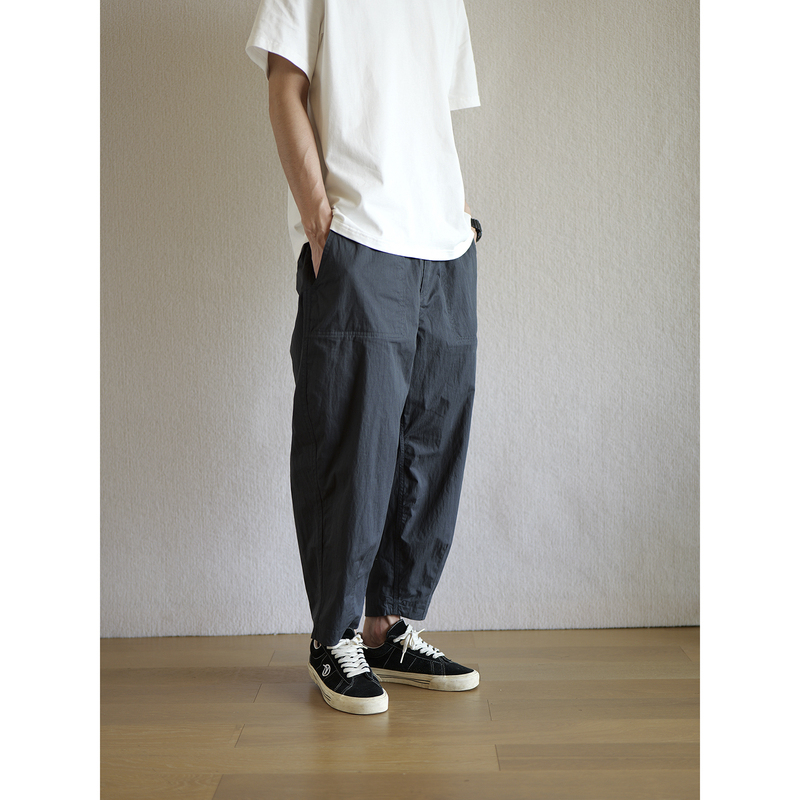 Ctc Boat-Front Style Japanese Purple Label 5364 Summer Lightweight Breathable Dark Plaid Tapered Workwear Casual Cropped Pants for Men Ctc Boat-Front Style Japanese Purple Label 5364 Summer Lightweight Breathable Dark Plaid Tapered Workwear Casual Cropped Pants for Men