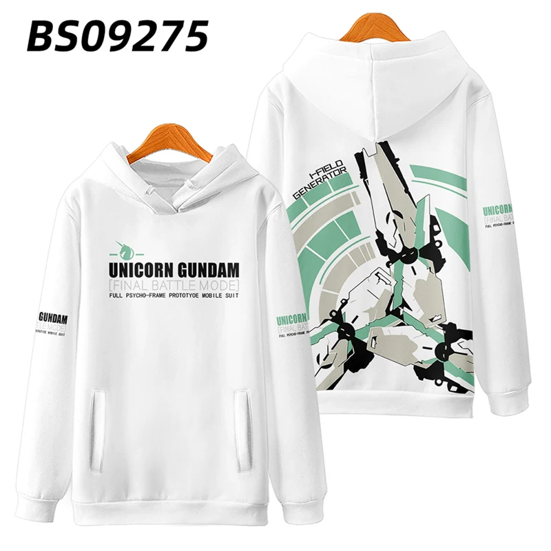 Костюм мобильного супергероя Аниме RX-0 Unicorn Gundam Свитшот мужской ДвеДизайн меха плюс бархатная молния Куртка одежда