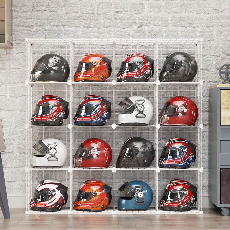 Motorcycle helmet shelf placed rack electric vehicle helmet holding frame safety hat shelf