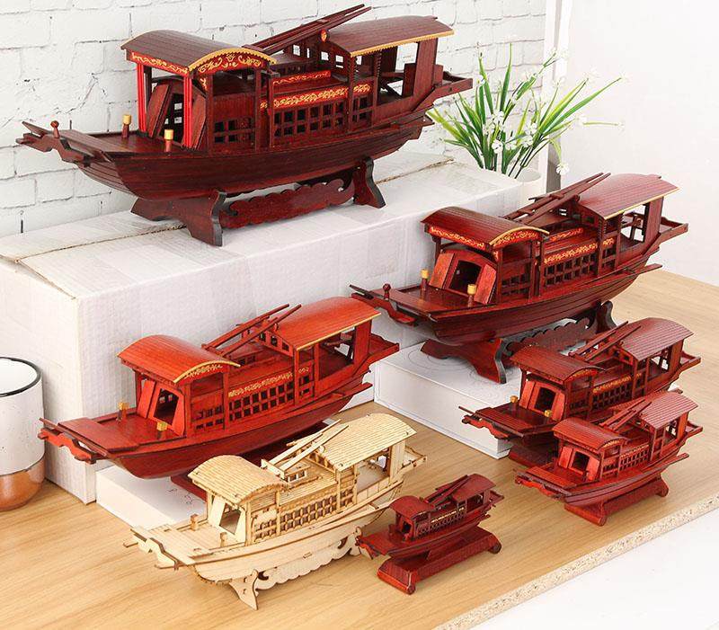 South Lake Red Boat Model Red Boat Handmade Diy Red Boat Spirit Model Sailing Model Assembled Dragon Boat Puzzle Toy