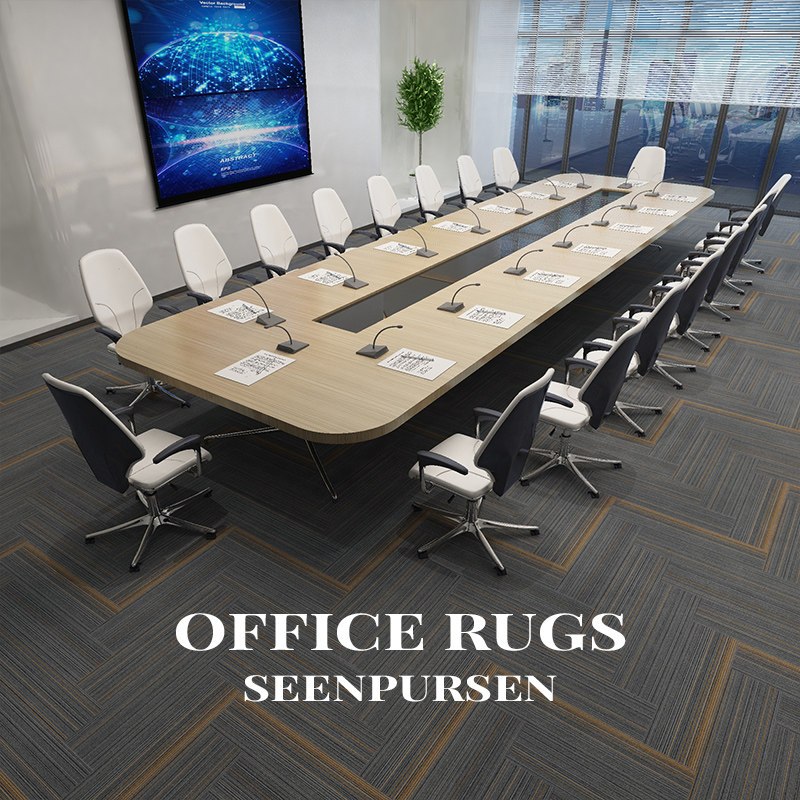 Block Carpet Large Area Full Bunk Office Carpet Merchants With Conference Rectangular Splicing Table Ballroom Full Carpet