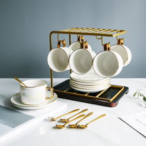 Coffee cup set European small luxury Net red small exquisite household water cup light luxury style high-end afternoon tea cup Cup