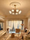 Flower Chandelier, French Mid-Century Style, Main Light for the Hall, New Walnut Color Petals, Creative Design, Eye-Protecting Living Room Lamp