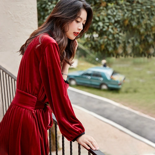 Демисезонный бархатный длинный банный халат для невесты, красный оберег на день рождения, пижама