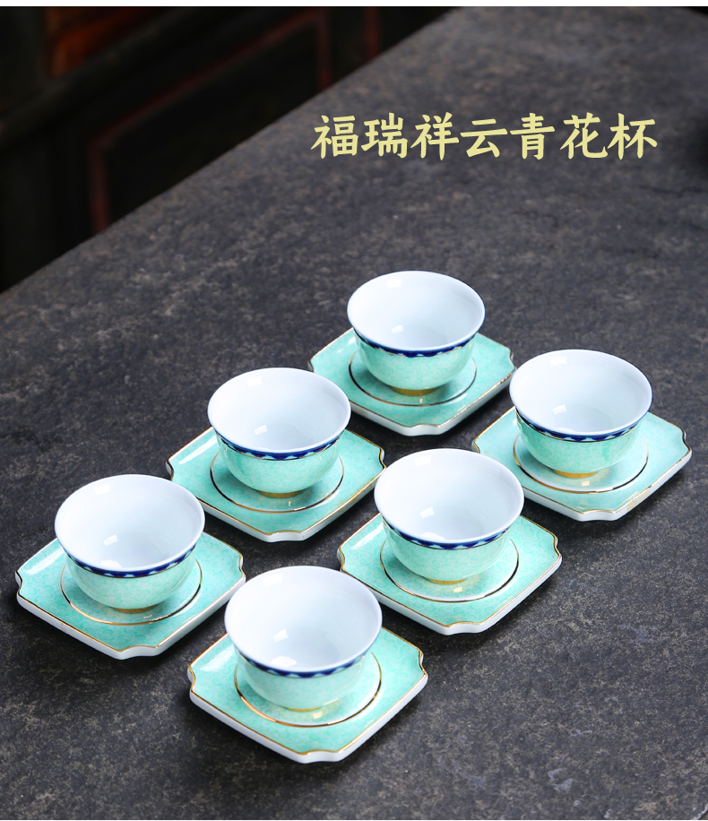 Sterling silver cup manual master cup personal single cup sample tea cup of jingdezhen ceramic kung fu tea Japanese contracted