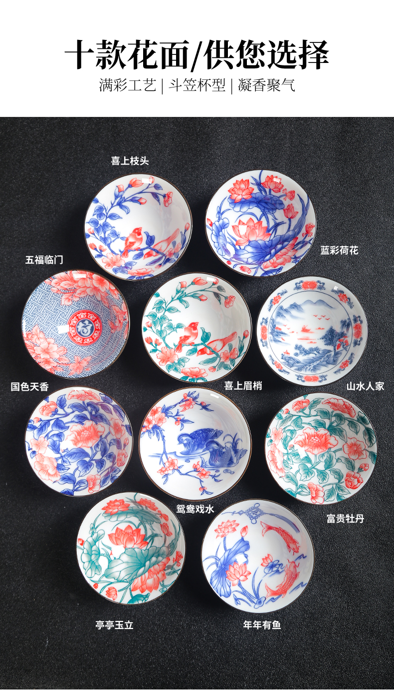 Blue and white porcelain ceramic cups kung fu small single CPU master cup tea sets tea cups at upstream bowl tea cup