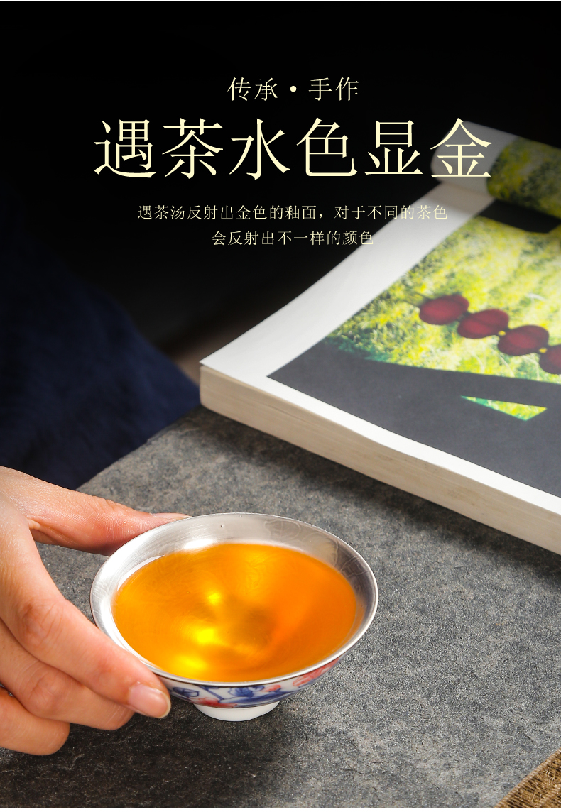 Blue and white porcelain ceramic cups kung fu small single CPU master cup tea sets tea cups at upstream bowl tea cup