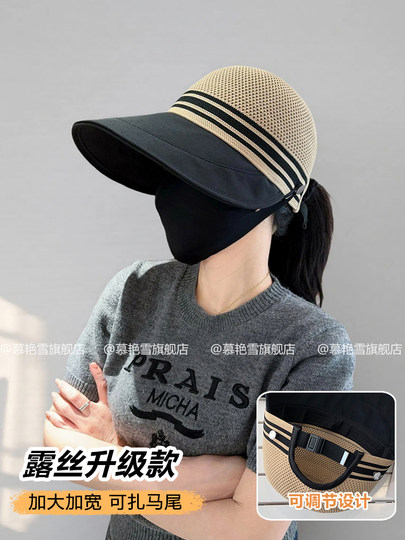 Large Brim Fisherman's Hat for Women, Summer Hollow Breathable Sun Hat, Cycling Uv Protection Sun Hat