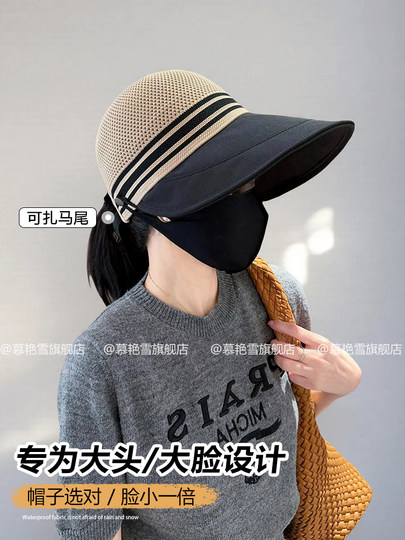Large Brim Fisherman's Hat for Women, Summer Hollow Breathable Sun Hat, Cycling Uv Protection Sun Hat