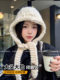 Balaclava Hat for Women, Winter Thickened Coarse-Knit Wool Hat, Face-Slimming, Ear-Protecting, Warm and Cold-Resistant Lei Feng Hat