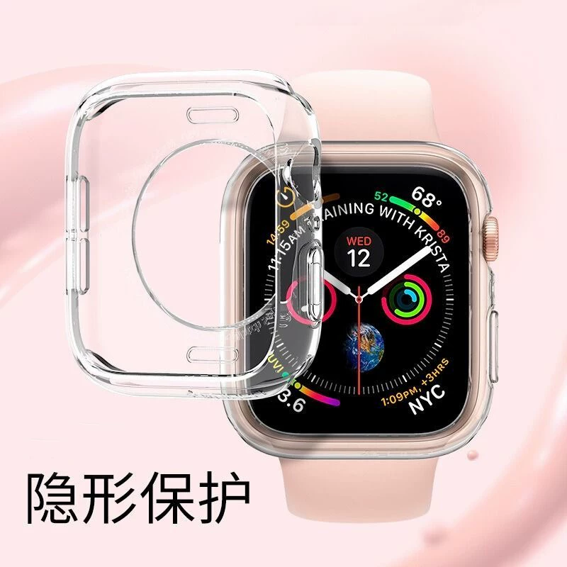 Подходящий силиконовый защитный корпус для Apple Watch S11, рама S9, корпус iwatchS8/7/6/5/SE, полупакет мягкий чехол 41мм, ремешок для Apple Watch S10, прозрачный противоударный чехол 11, 42