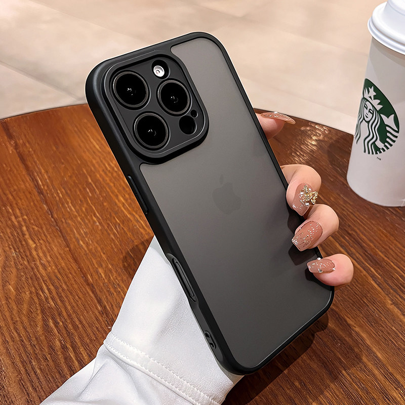 Black Matte Case Suitable for Apple 17 New Model Phone, iPhone 16 Pro Max, Niche 15, High-End Feel 14, Silicone 13, Dirt-Resistant, Super Popular 12, Full Coverage, Anti-Drop, Dustproof, Unisex, Pm Soft, High-End Plus