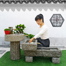Stone tank fish tank outdoor courtyard stone fish pond blue stone tank flowerpot old sink indoor balcony flowing water ornaments