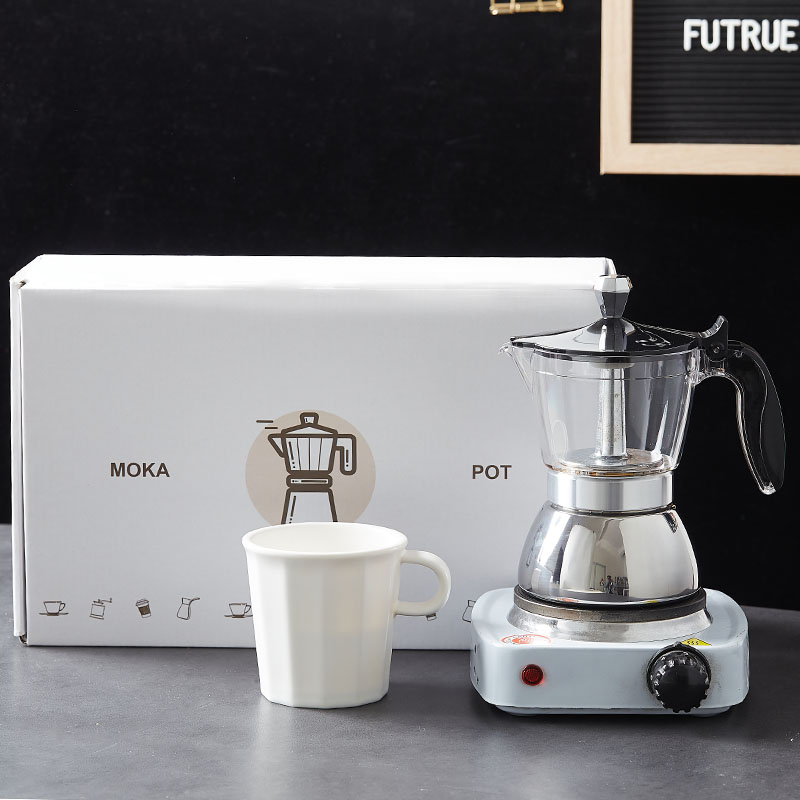 Mocha pot household brewing coffee pot Italian octagonal coffee pot aluminum Mocha pot household brewing coffee utensils