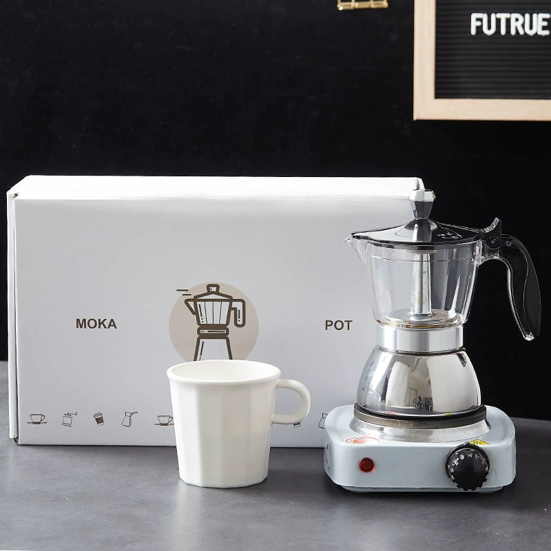 Moka pot nhà pha cà phê nồi cà phê bát giác Ý Ý nồi nhôm Moka pot nhà sản xuất cà phê - Cà phê