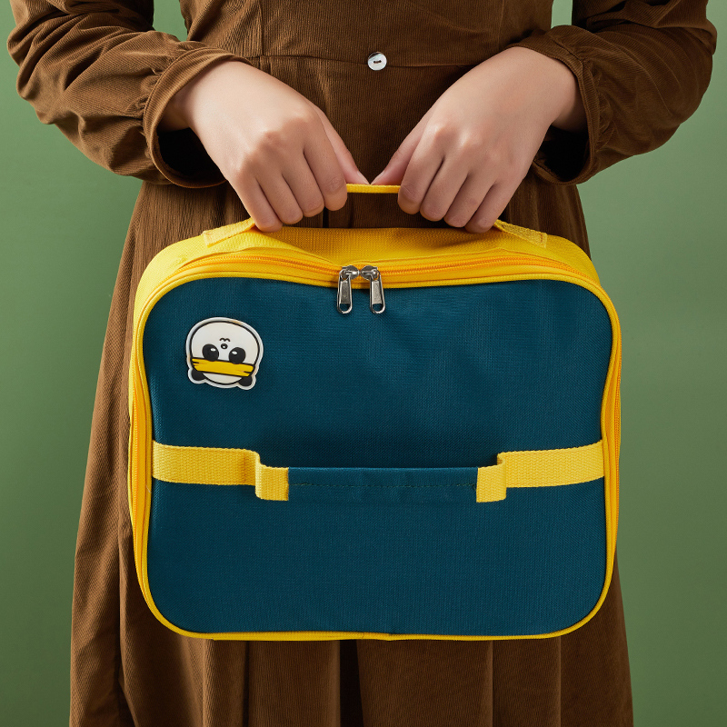 Aluminum foil double handle carrying meal bib flat lunch box Hand bag lunch bag with rice insulation bag rice packaging primary school students