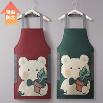 Apron kitchen Home Waterproof Oil Proof Cooking Apron 2023 New Internet Red Identical Cartoon Cute Catering Special