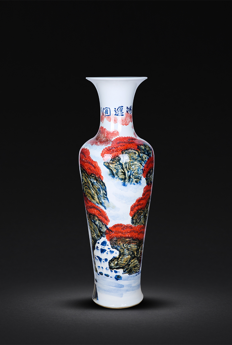 Jingdezhen ceramics hand - made scenery landing a large vase figure home sitting room place hotel adornment bonanza