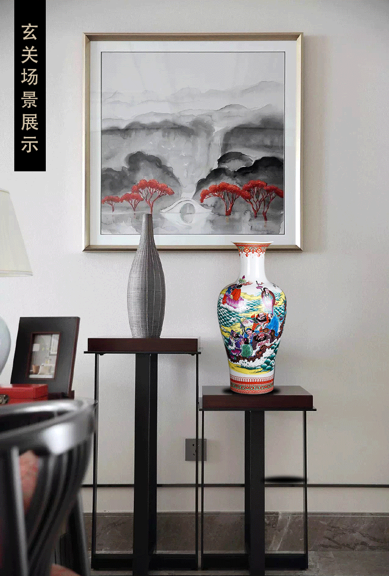 Jingdezhen ceramics archaize large vases, flower arrangement home furnishing articles rich ancient frame large ensemble feng shui living room