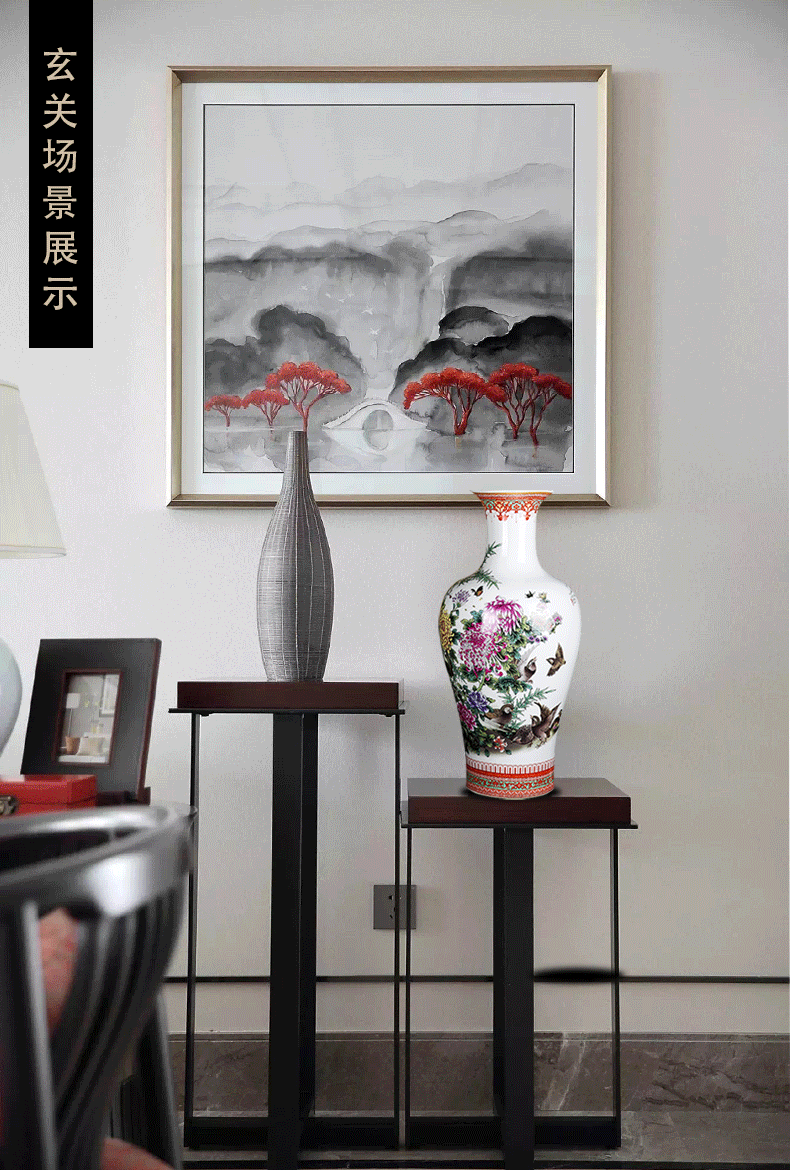 Jingdezhen ceramics of large vases, sitting room of Chinese style household furnishing articles live TV ark, porch decoration