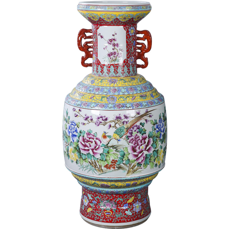 King of jingdezhen ceramics antique hand - made porcelain landing a large vase home sitting room of Chinese style classic penjing collection