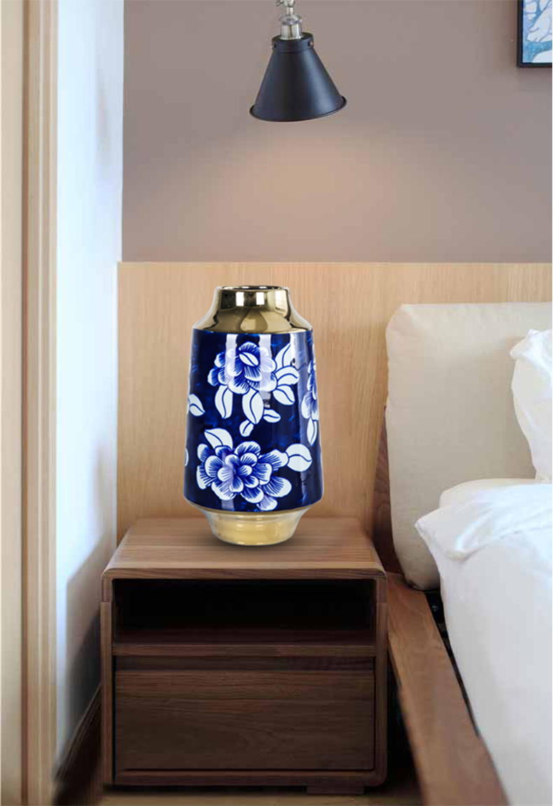 Mesa of jingdezhen ceramic vase is light key-2 luxury furnishing articles furnishing articles table sitting room adornment dry flower arrangement of blue and white peony