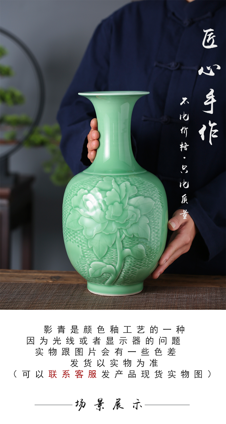 Jingdezhen ceramics archaize carving shadow blue bottle furnishing articles household act the role ofing is tasted, the sitting room porch TV ark, flower arrangement