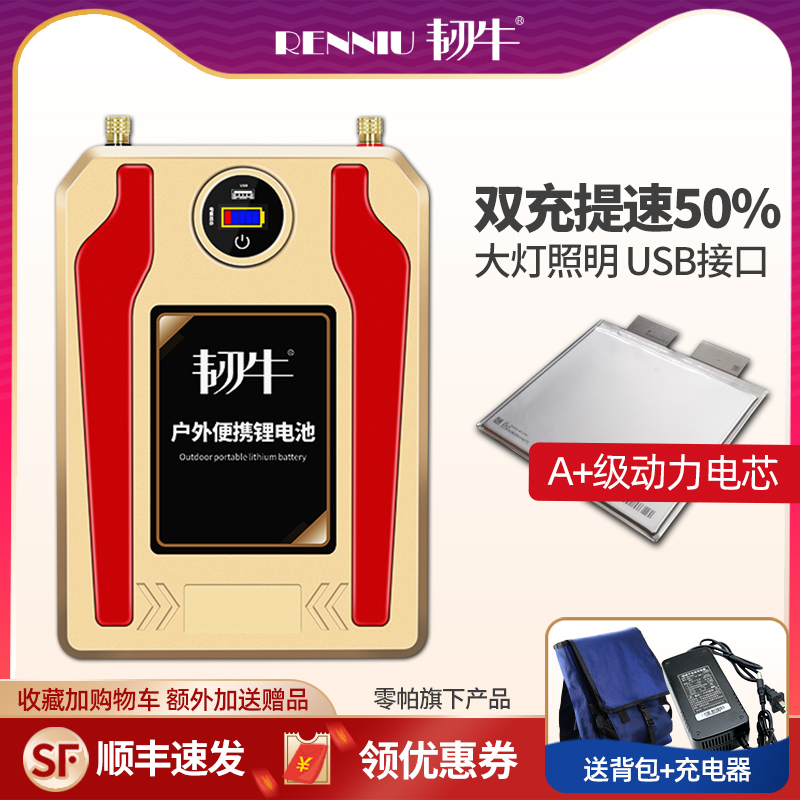 Zero Pa tough cow lithium battery 12v large capacity 100ah polymer xenon lamp charging battery outdoor lithium battery