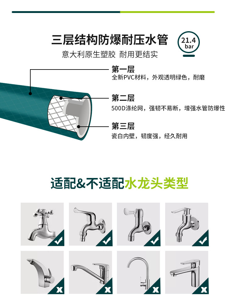 Катушка для поливочного шланга berrybird 园艺浇花浇水管车架自来水洗车家用便携式收纳水枪软管 Berry&bird