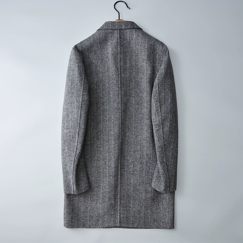 Шерстяное шерстяное пальто, кашемировая длинная двусторонная куртка, длина макси, в корейском стиле, в британском стиле