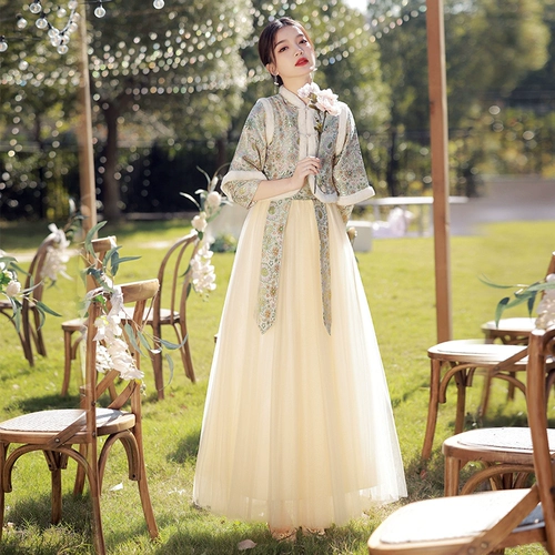 Зимнее демисезонное платье подружки невесты, утепленный лонгслив для школьников, китайский стиль