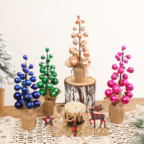 Christmas tree decoration ball ornaments Christmas decorations scene arrangement mini three-dimensional small Christmas tree desktop ornaments