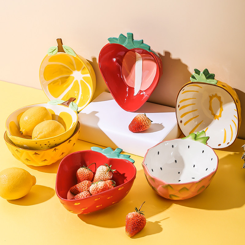 Fruit Bowl ceramic Genesis Italian Noodle Bowl Home Dessert Bowls Lovely Teen Hearts Cutlery Strawberry Bowl Salad Bowl