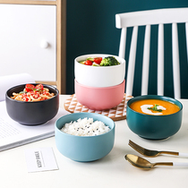 Ceramic eating bowl single creative personalized household rice bowl Japanese Nordic bowl plate chopsticks set rice bowl small bowl