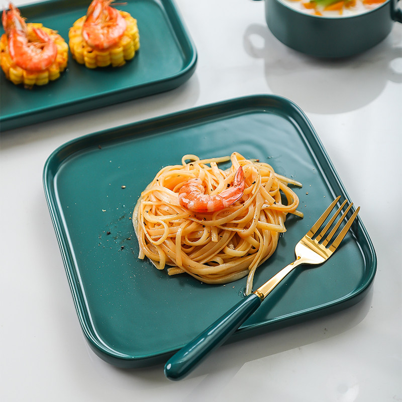 Fruit plate Nordic creative ceramic plate cute fruit plate shake sound net red tableware household plate steak plate