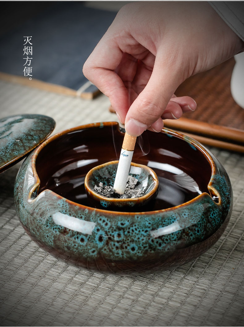 Ceramic and fly ash ashtray size of creative move fashionable Nordic home sitting room adornment is placed