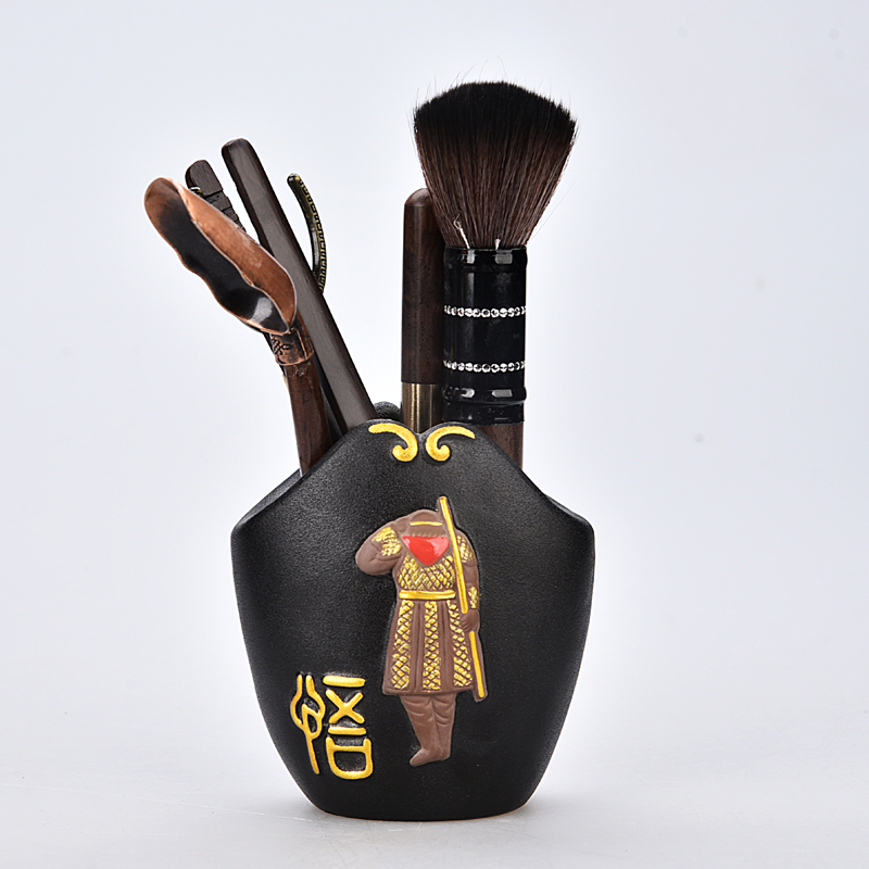 Monkey King ebony 6 gentleman of creative tea accessories caddy fixings ChaZhen tea spoon