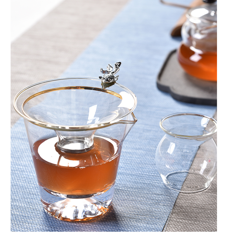 Into this monkey kung fu tea accessories domestic tea every mesh filter large) transparent glass tea strainer