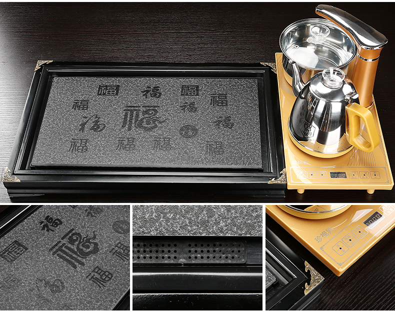 Kung fu tea set suit household contracted tea tray was a visitor to office sitting room of a complete set of automatic tea kettle