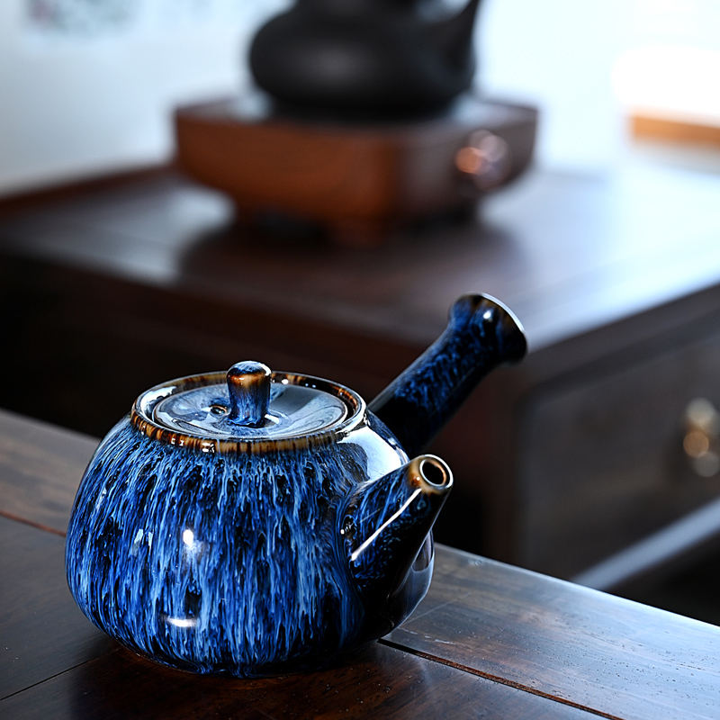Ceramic up built light tea set home stone mill masterpieces teapot kung fu tea tea red glaze, making tea
