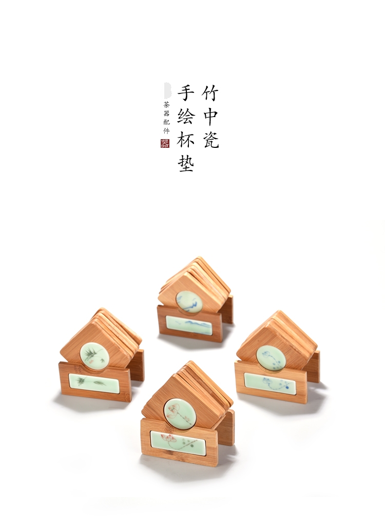 Cup mat kunfu tea Cup insulation pad saucer ebony wood household tea tea accessories of tea saucer