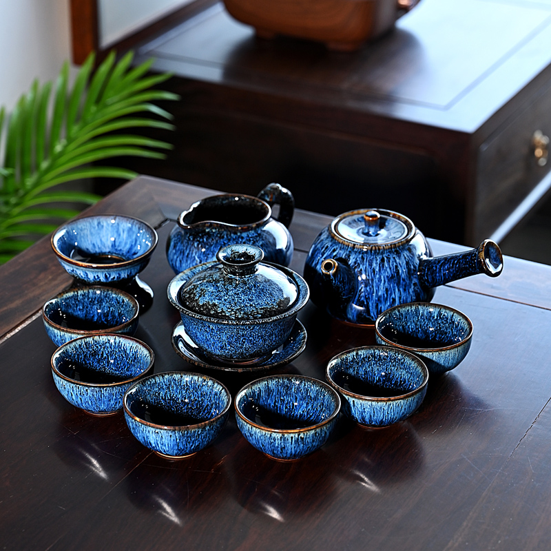 Ceramic up built light tea set home stone mill masterpieces teapot kung fu tea tea red glaze, making tea