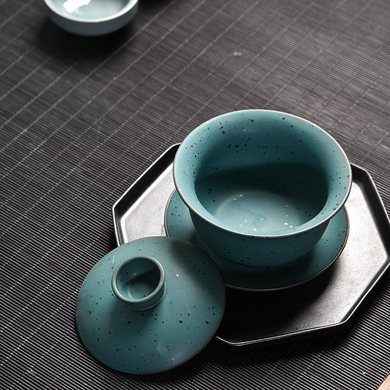 Chai up becomes large tureen kung fu tea tea cup ceramic bowl firewood three cups of household kung fu tea set