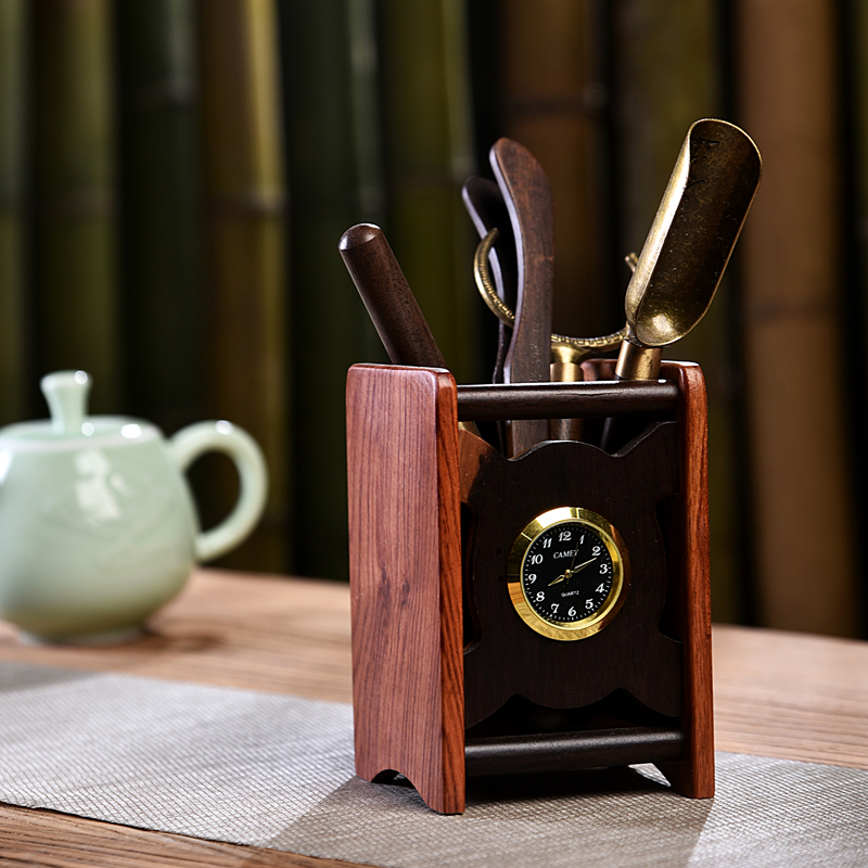 Ebony wood tea six gentleman 's suit kung fu tea accessories of brush ChaGa tea knife 6 gentleman furnishing articles