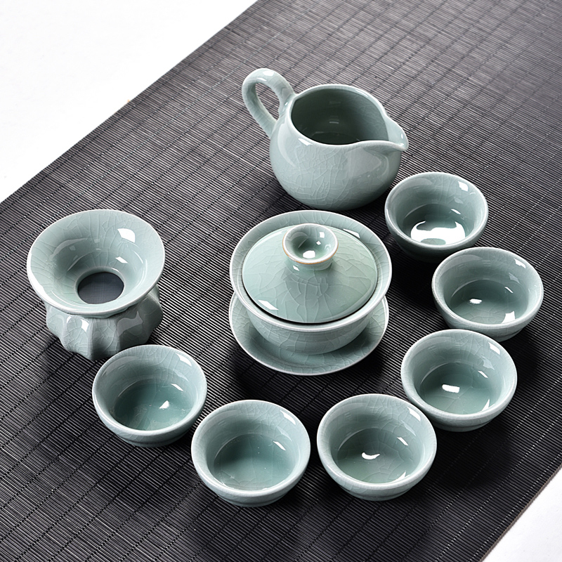 Elder brother up of a complete set of tea set ice crack household contracted restoring ancient ways your up office receive a visitor kung fu ceramic tea cup